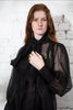 Button Through Shirt Dress (Silk Organza) - Black