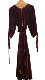 Trapeze Dress (Silk Velvet) burgundy