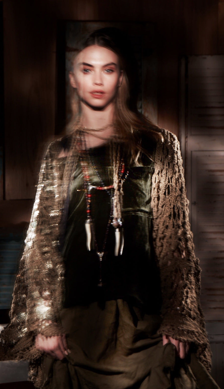 Silk Velvet Tee Top - Gold
