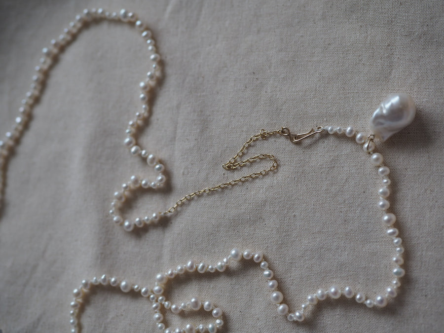 Ivory Pearls With Chain,  Pearl charms