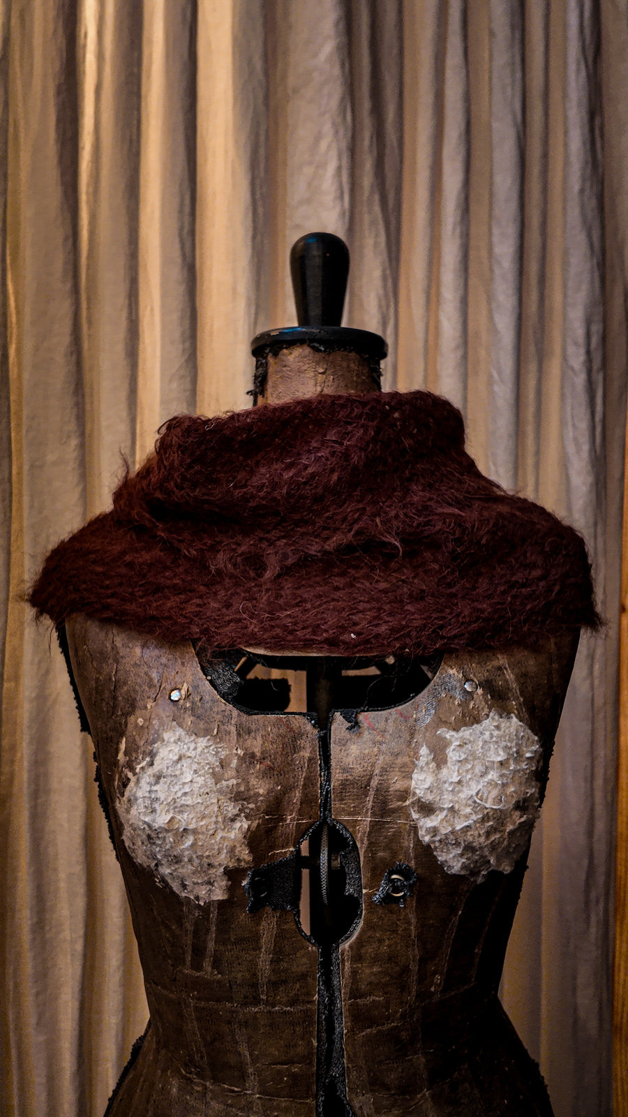 Hand loom snood collar (Alpaca) - Cognac