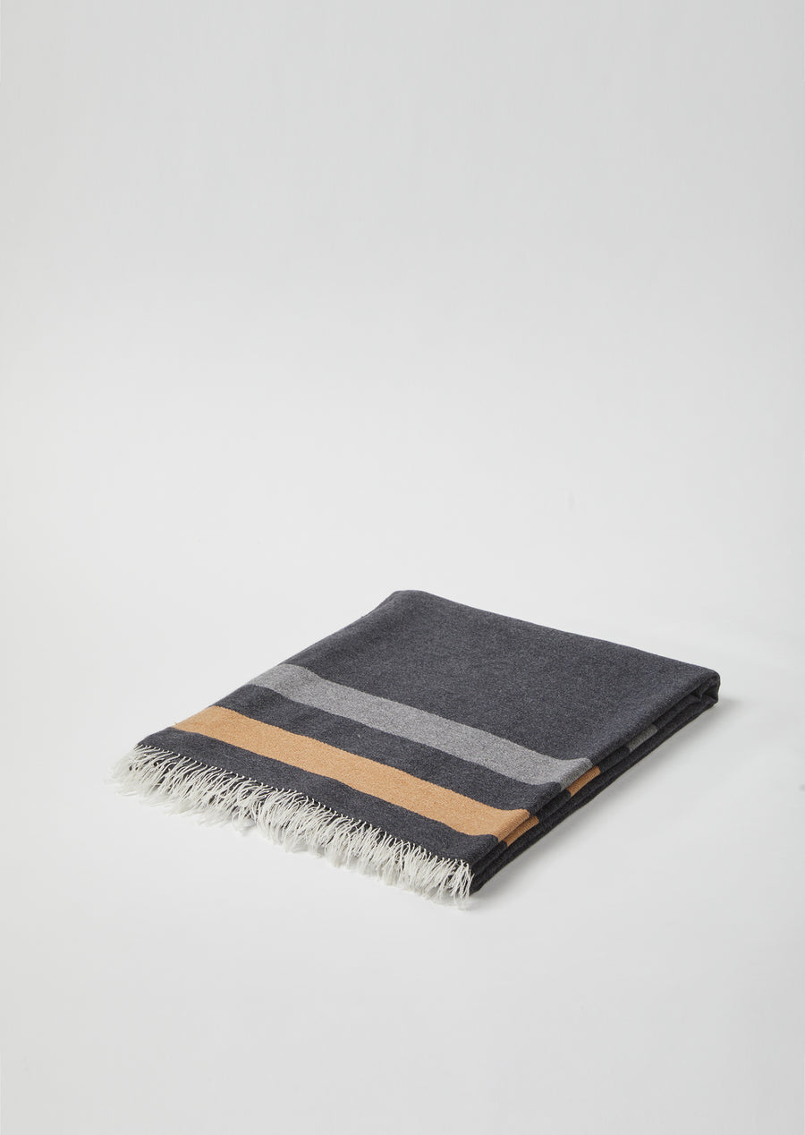 Mirror Throw Striped (Cashmere) Charcoal