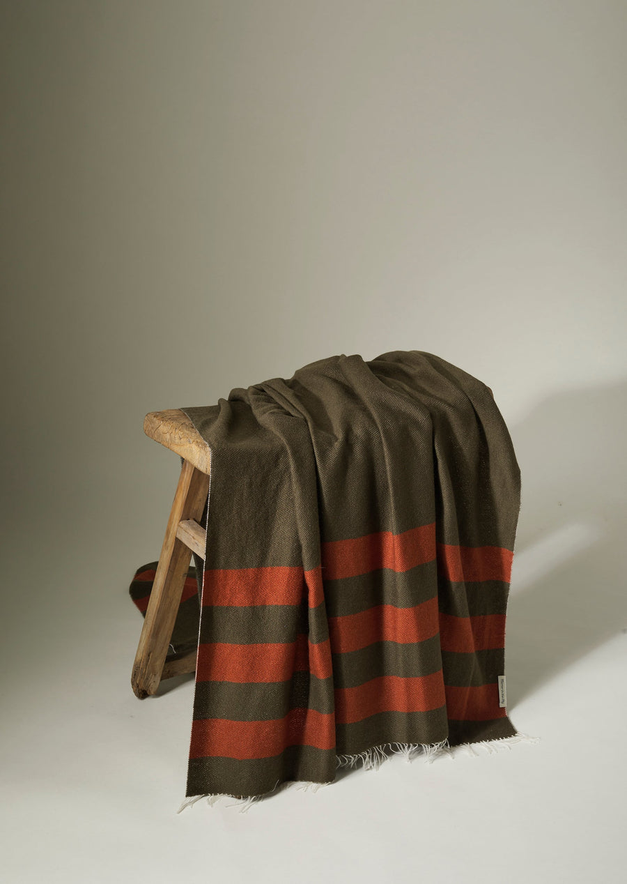 Mirror Throw Striped (Cashmere) Charcoal