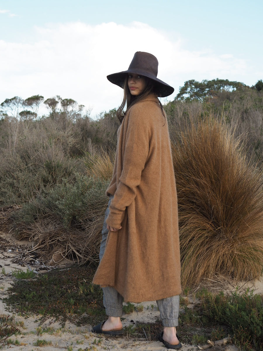 Shawl collar Luxe cardi (Alpaca)- Tan