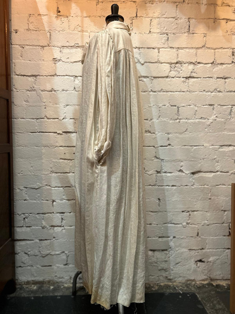 Button Through Dress (Linen) ecru