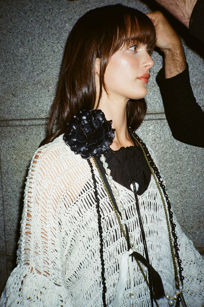 Hand crochet bluson dress (Linen)