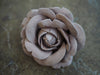New York Hand Crafted camelia Flower Brooch (Leather) - Pink