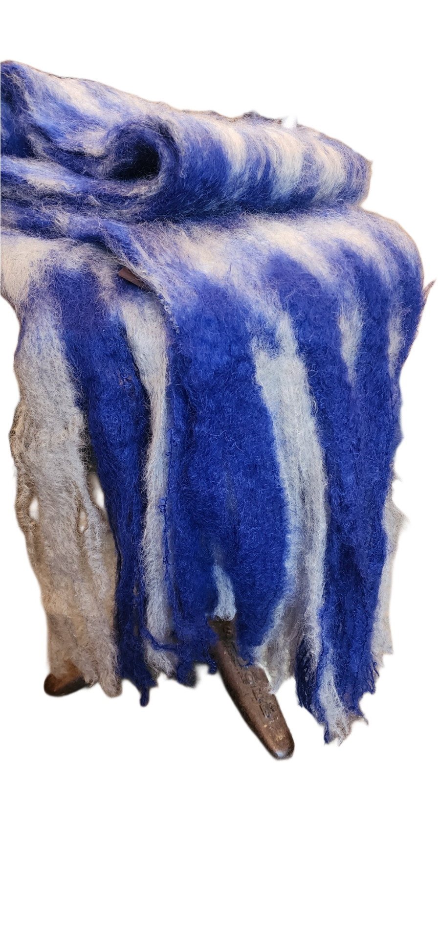 Mantas Ezcaray Scarf (Mohair) - Pata De Gallo  Red - Blue / Silver Pg-20F