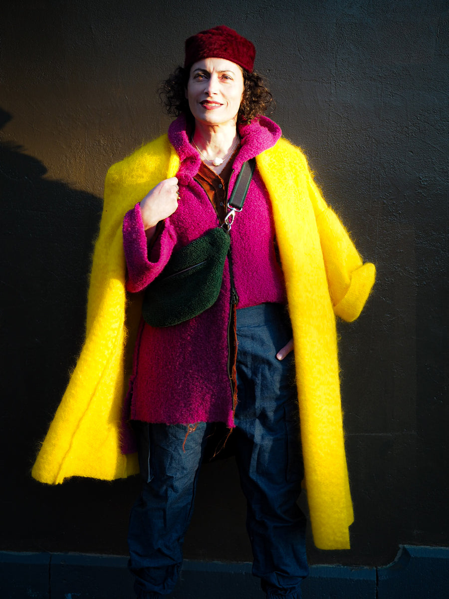 Mohair cocoon coat - Daffodil