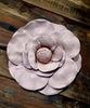 New York Hand Crafted Large camelia Brooch (Leather) - Pink