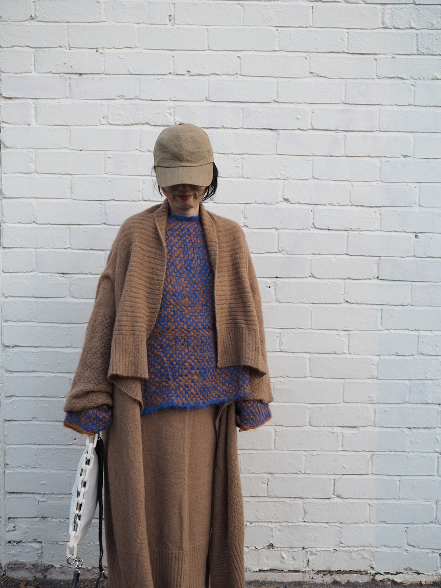 Hand Loom 2 Tone Sweater (Alpaca) Mocca - Nude