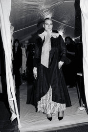 Maxi Riding Coat (Silk Linen) - Black