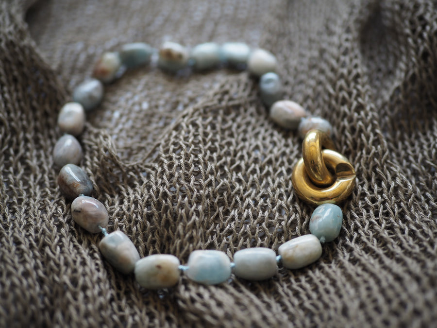 Classic Pearl Necklace - Aquamarine