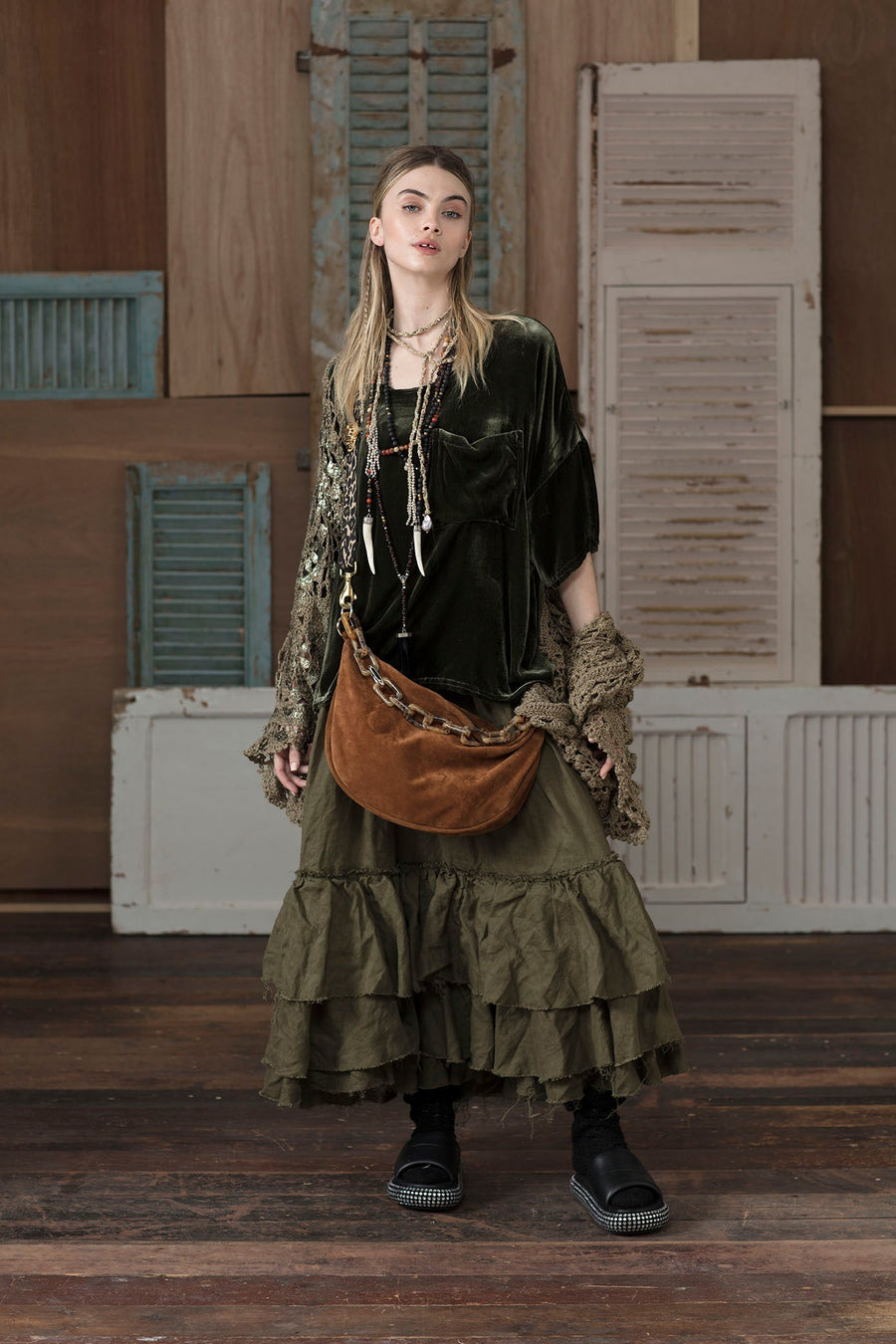 Velvet Tee Top (Silk) - Rose Wood