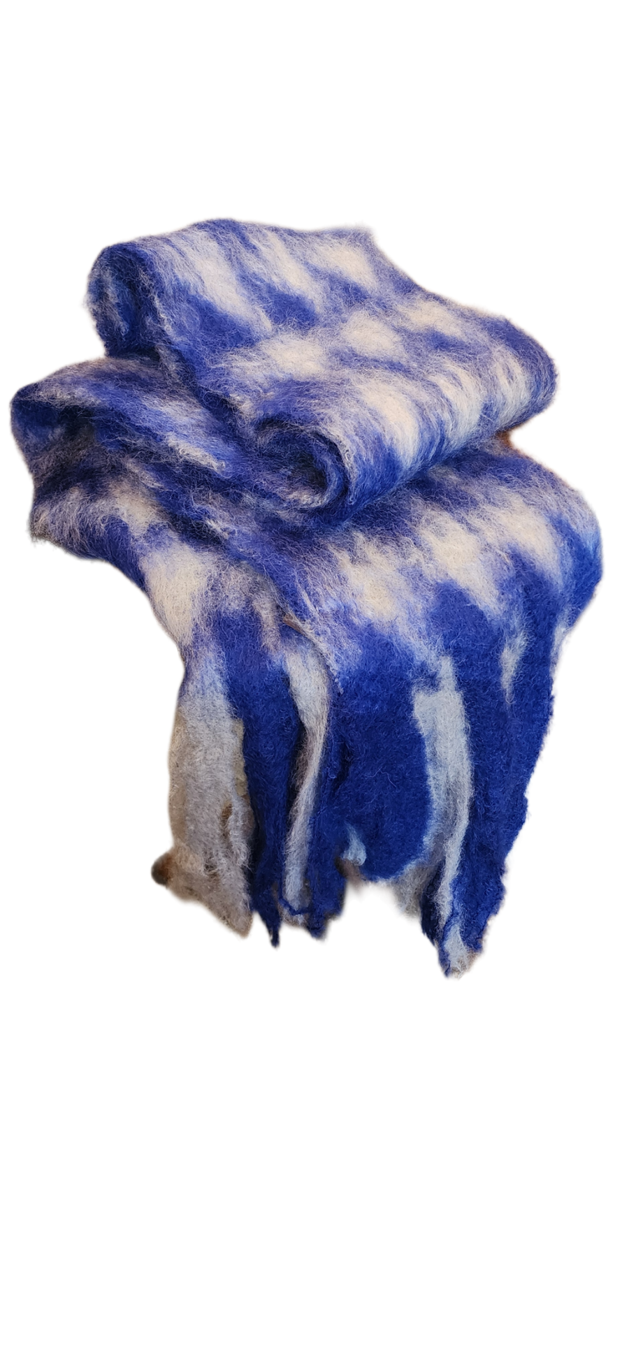 Mantas Ezcaray Scarf (Mohair) - Pata De Gallo  Red - Blue / Silver Pg-20F