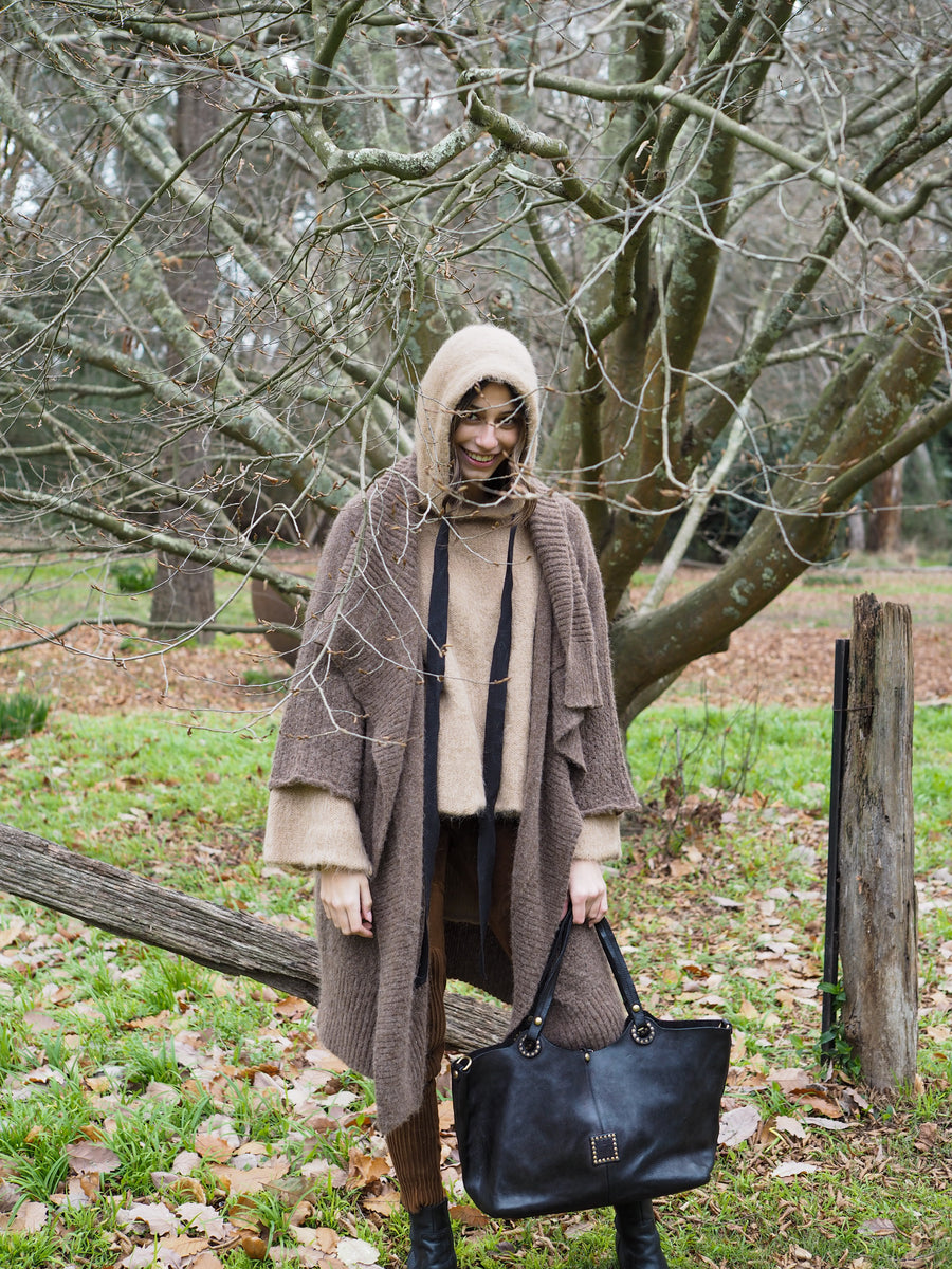 Luxe Light Weight kimono Cardi (Alpaca) - Truffle