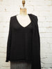 Light Weight V-Neck Sweater (Alpaca) - Black