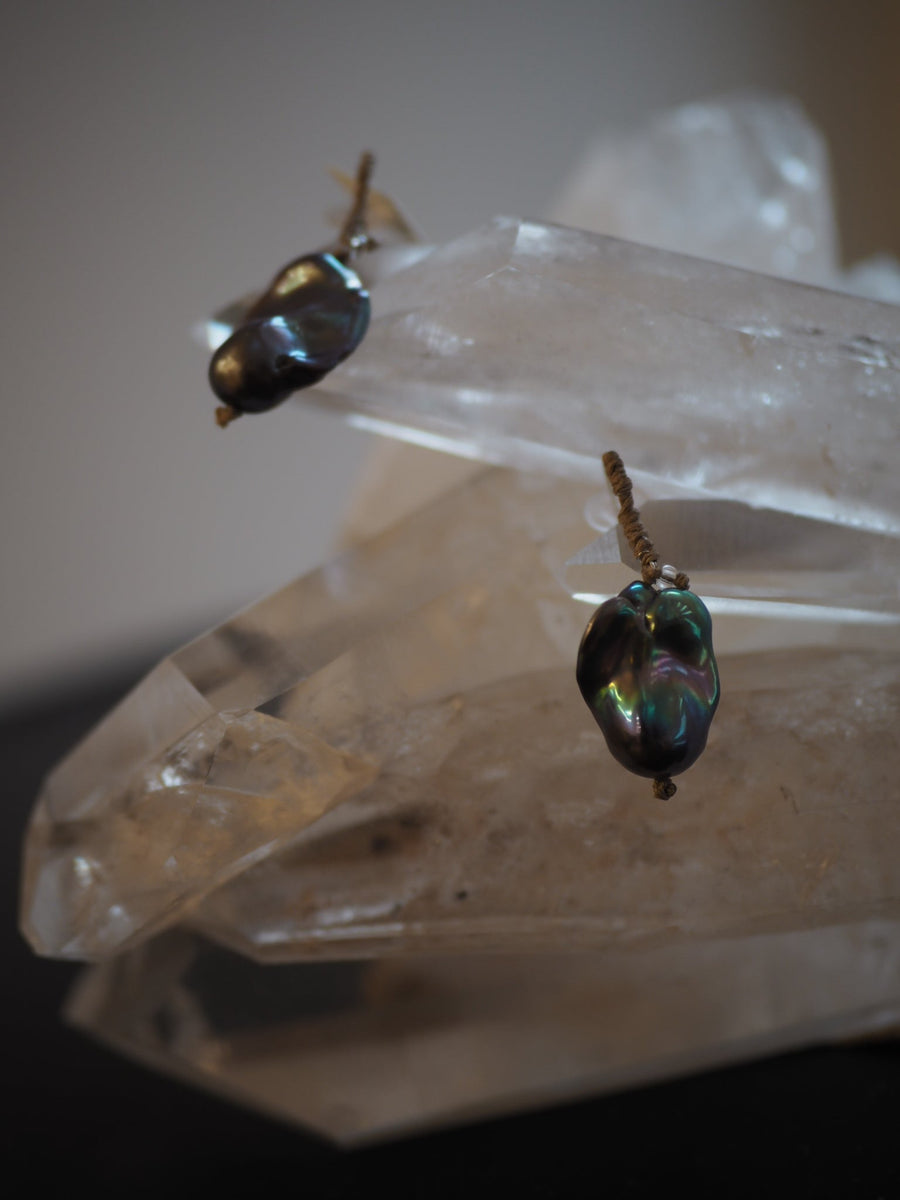 Baroque South Sea Pearls Earrings (Large) - Ebony Pearls