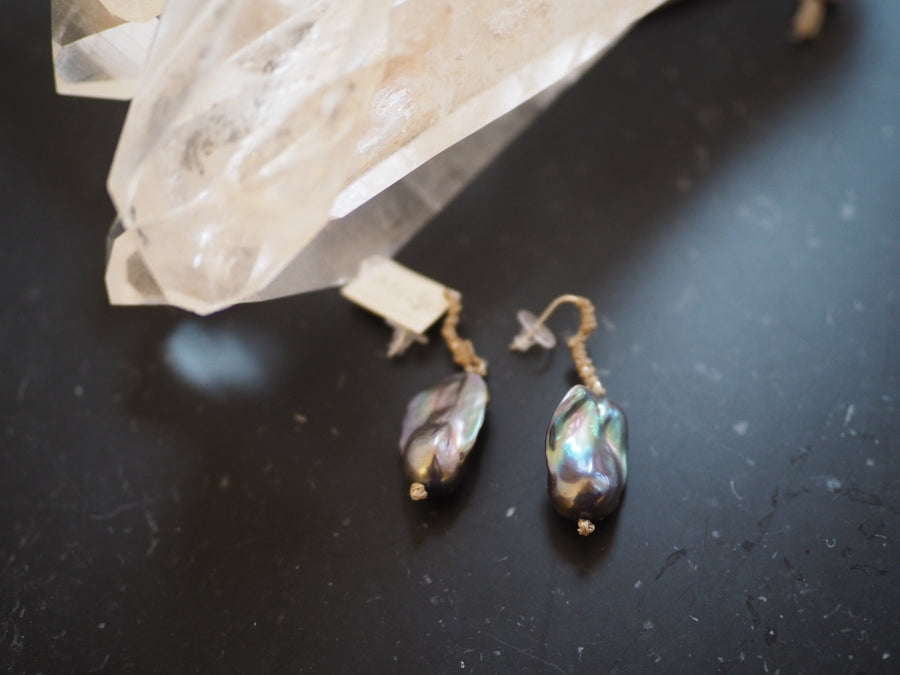 Baroque South Sea Pearls Earrings (Large) - Ebony Pearls