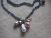 Hand Knotted Sapphire Necklace With Pearl charms
