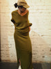 Light weight pencil skirt (Baby alpaca) - Moss green