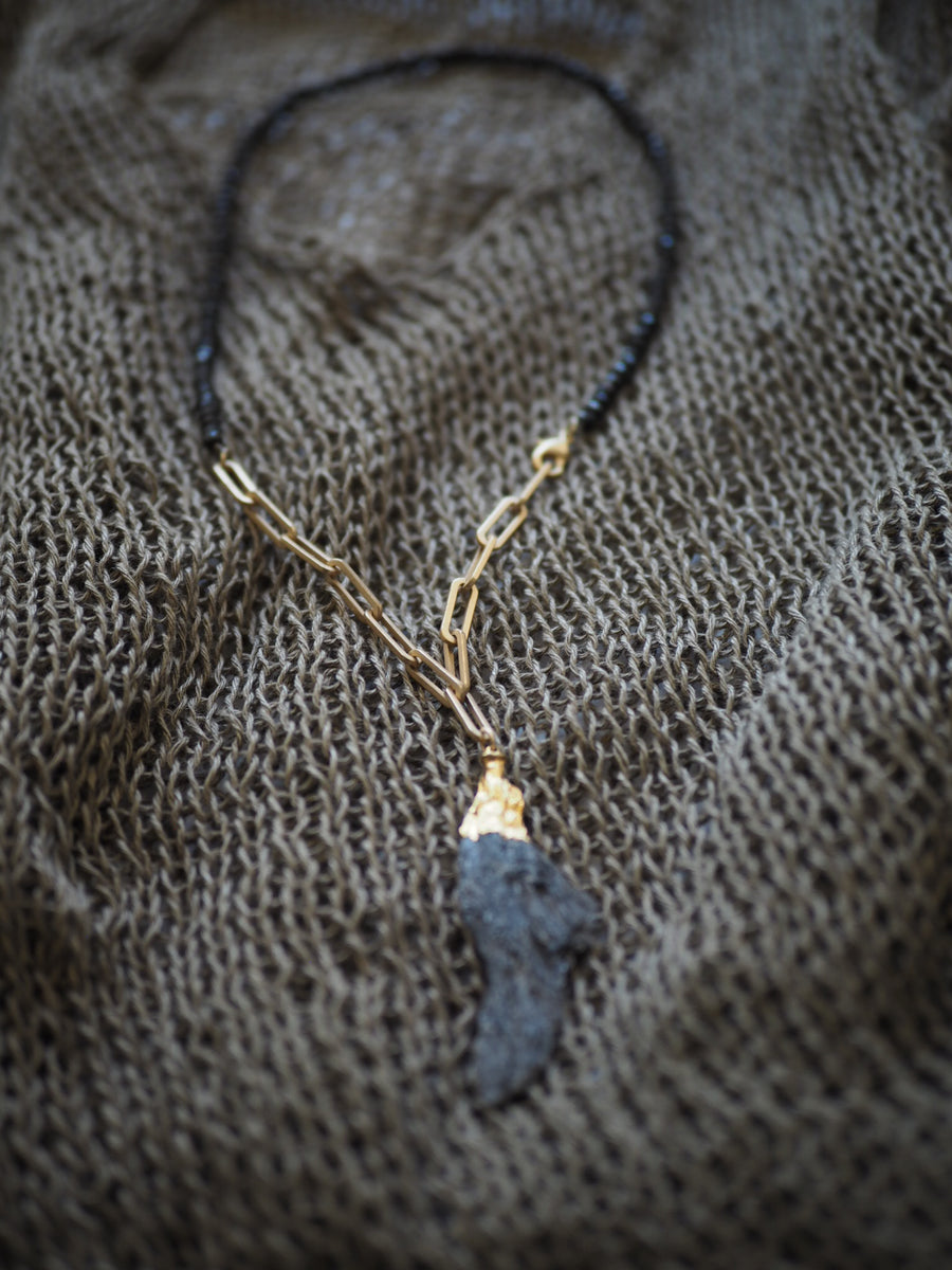 Lariat Necklace - black tourmaline
