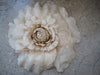 New York Hand Crafted Flower Brooch extra Large - natural silk habotai