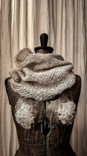 Hand loom snood collar (Alpaca) - Nude
