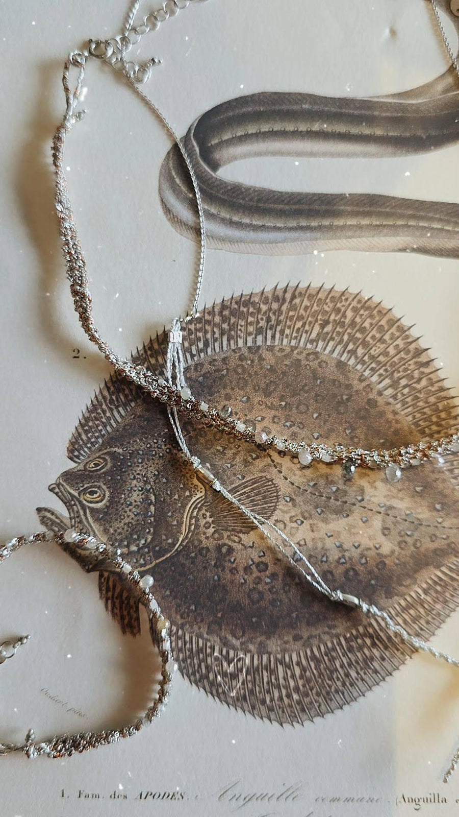 Necklace diamond drops (Sterling Silver - Rhodium Plated)