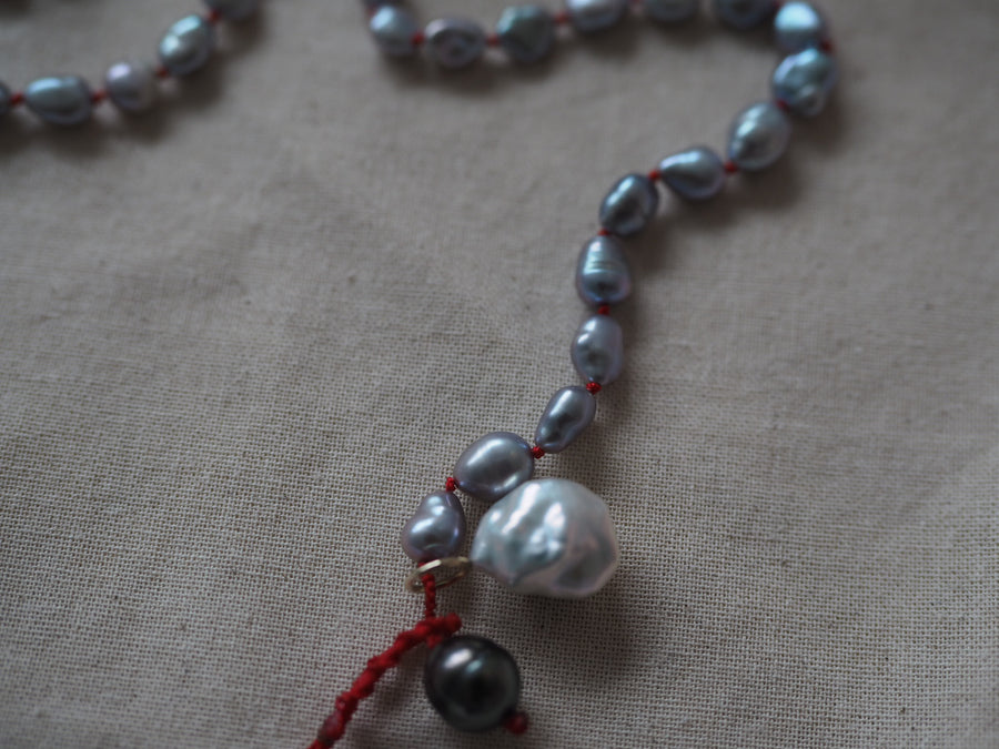 Baroque grey pearls