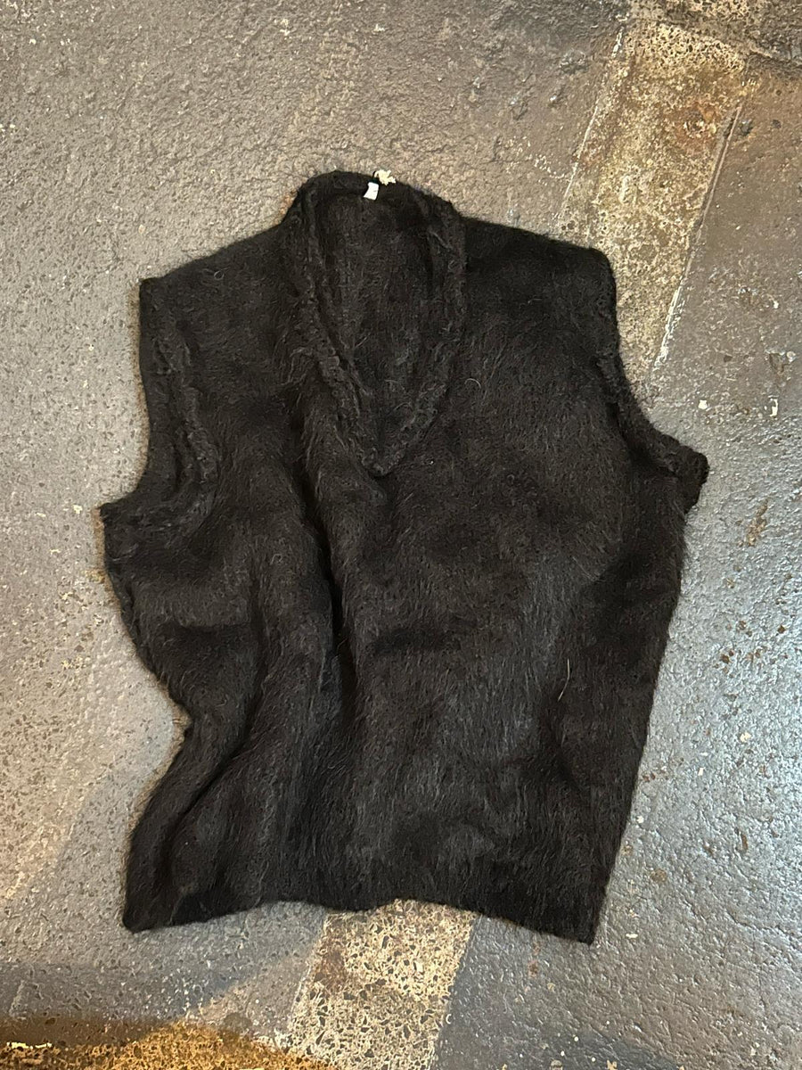 Knitted V neck Vest (Alpaca) - Sky Blue