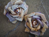 New York Hand Crafted rose Brooch (Silk Velvet) - Hand painted