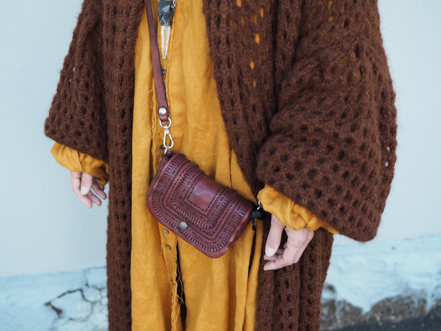 Balloon Sleeve Coatigan (Alpaca) - Cognac