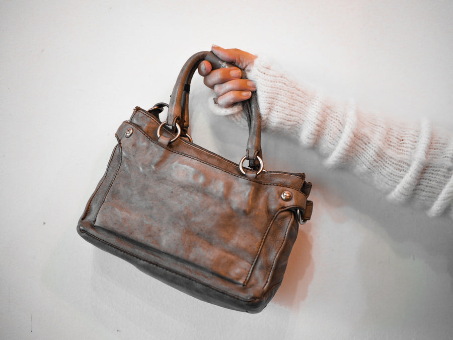 Shopping piccola vacchetta hand bag - Ice grey