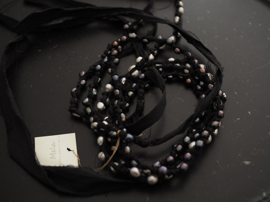 Mela V Serpentello silver Pearl Necklace