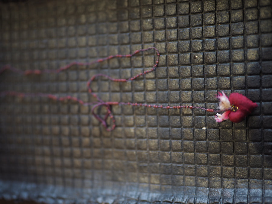 Antonia Rossi Embroidered Heart on a string of semi precious stones