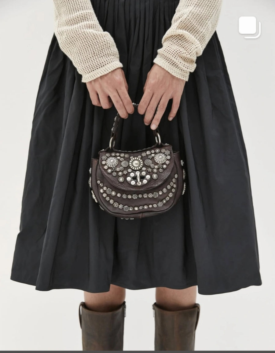 Diamante handbag with studs (Leather)
