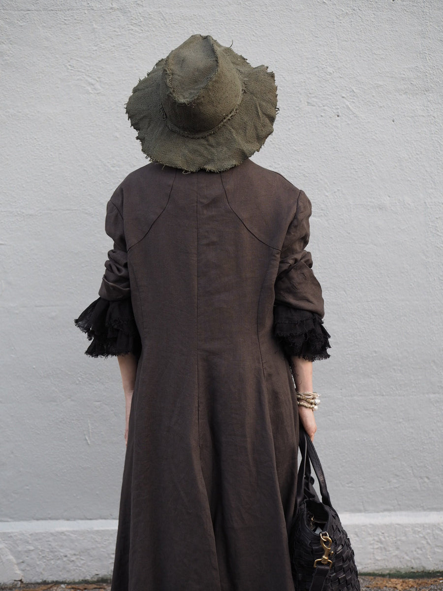 Maxi Riding Coat (Linen) - Truffle