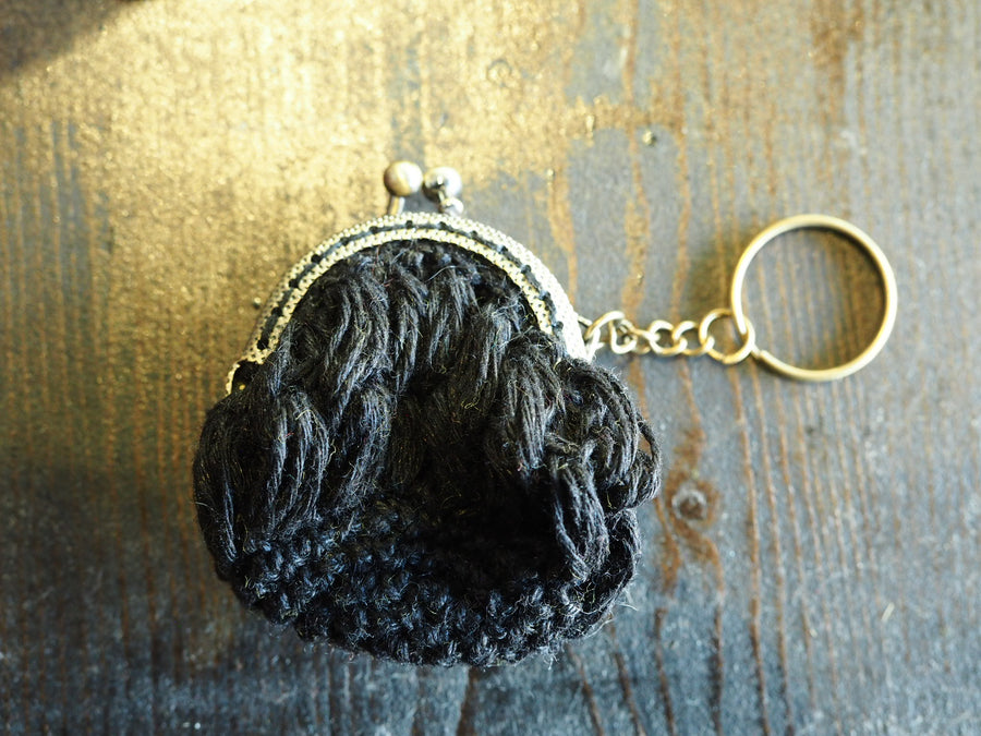 Hand Crochet Purse Key Ring (Linen)