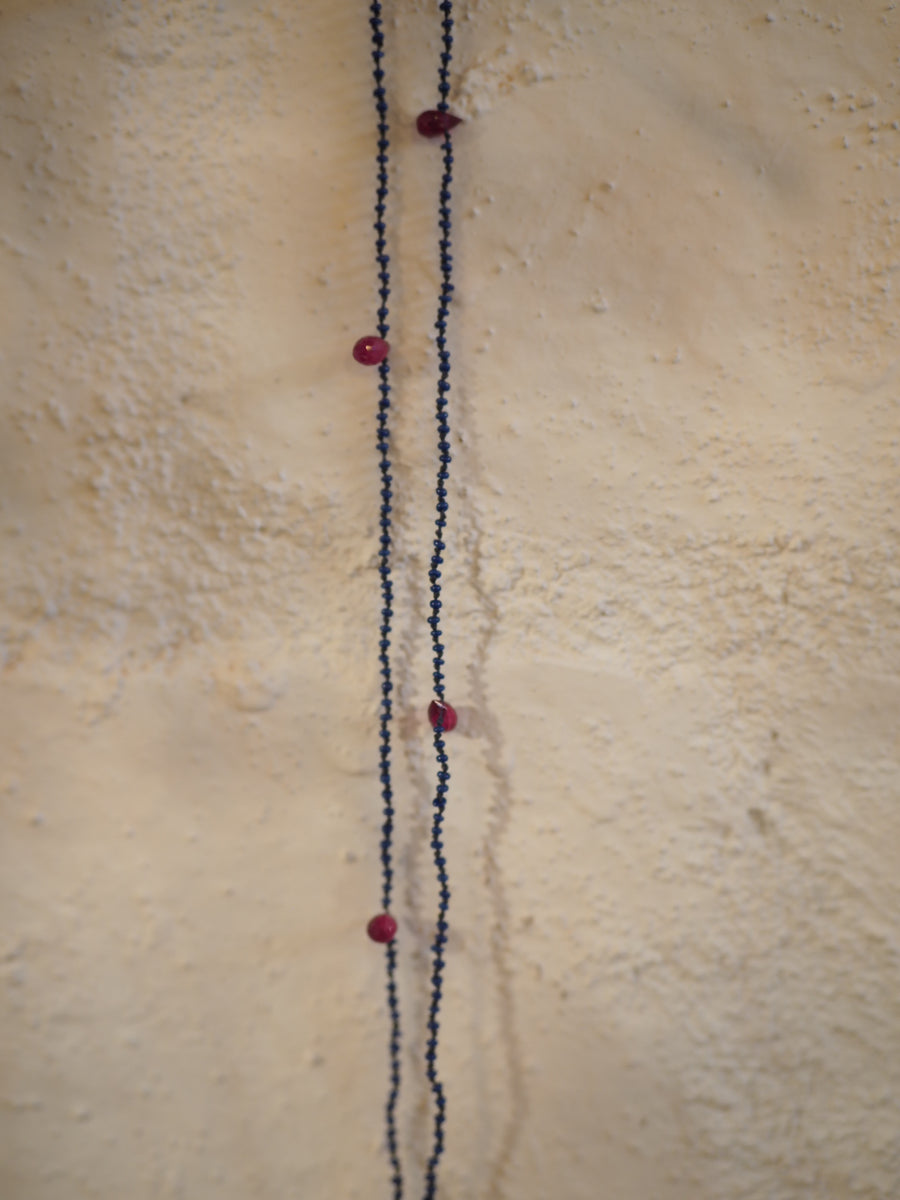 Antonia Rossi Embroidered Heart on a string of semi precious stones