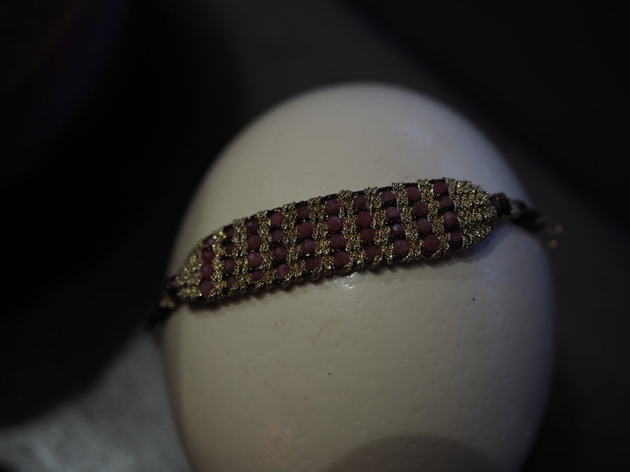 Dag Madras Xl Bracelet (Sterling Silver Gold Plated) Rodonite