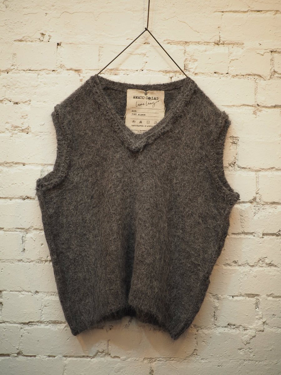 Luxe V Neck Vest (Alpaca) - Charcoal