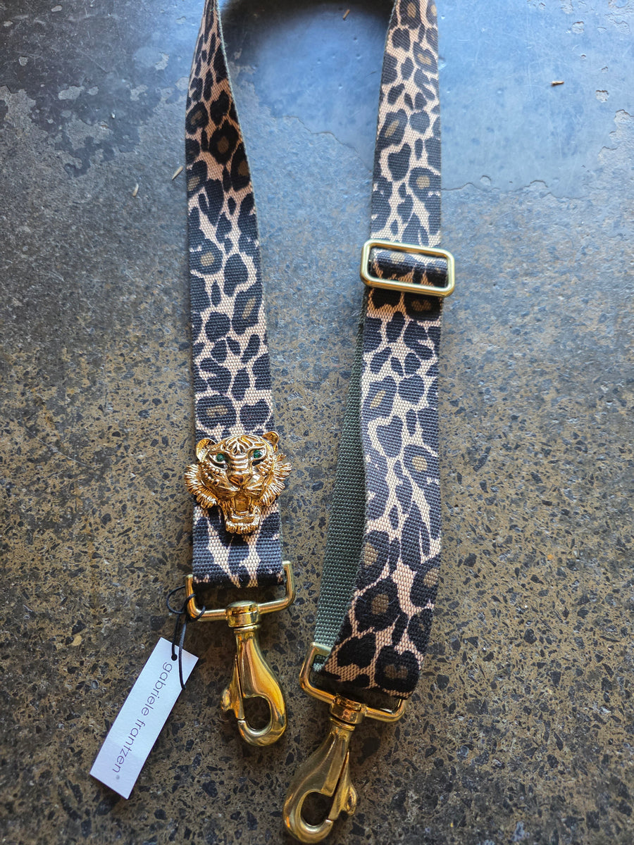 Bag Strap Animal Skin  - Gold Lion Head