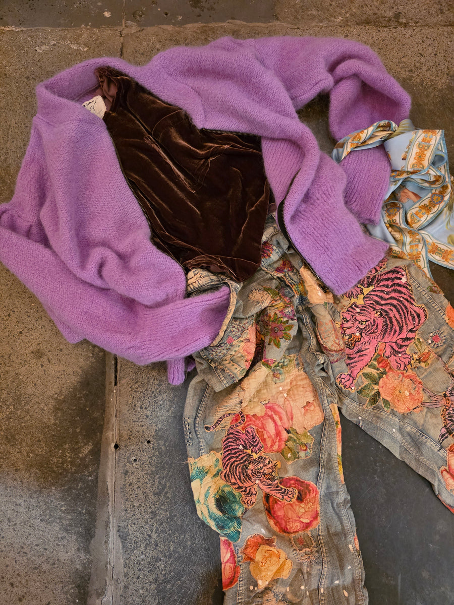 Luxe Zip Up Bomber Cardi ( Alpaca)
