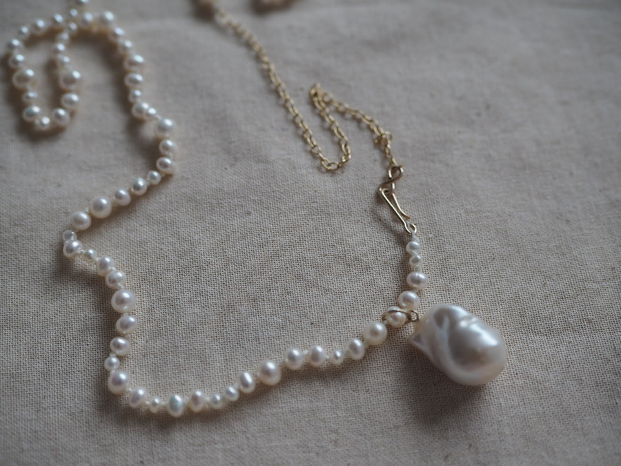 Ivory Pearls With Chain,  Pearl charms