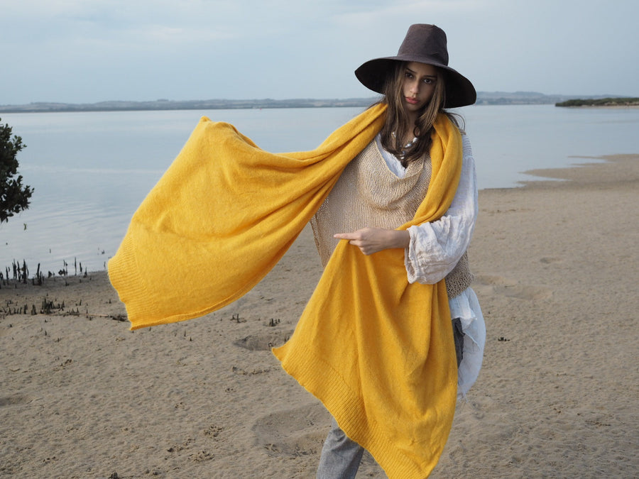 Luxe Light Weight Wrap (Alpaca) Buttercup