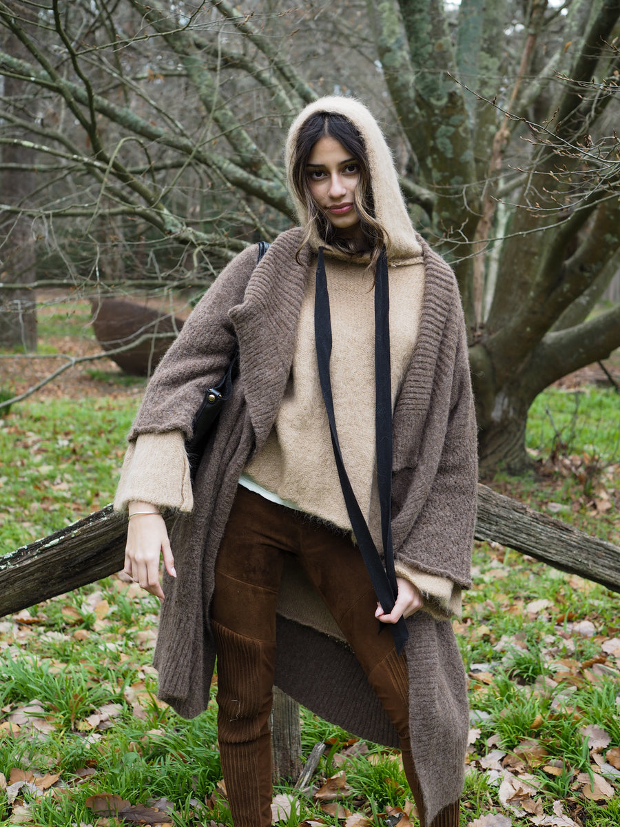 Luxe Light Weight kimono Cardi (Alpaca) - Truffle