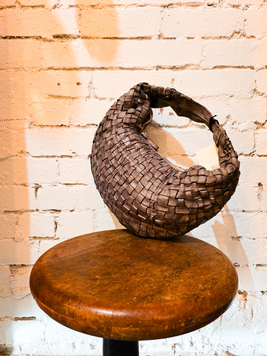Edera Marissa shoulder bag in woven (Leather) Iris
