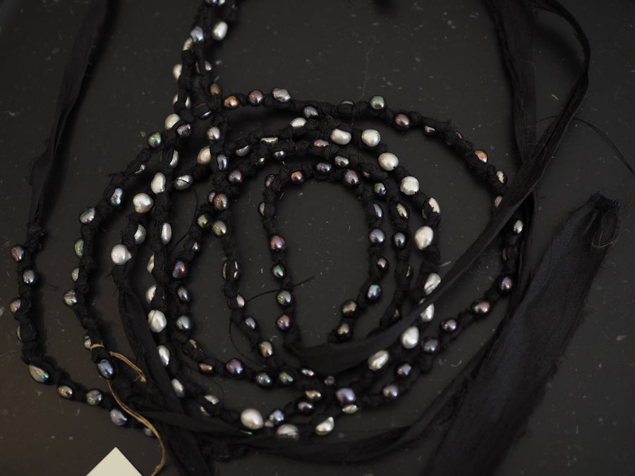 Mela V Serpentello silver Pearl Necklace