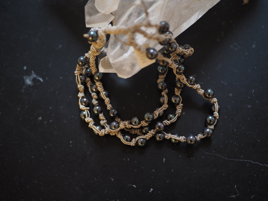 Triple Strand Tahitian Pearls Necklace - Ebony Black Pearls